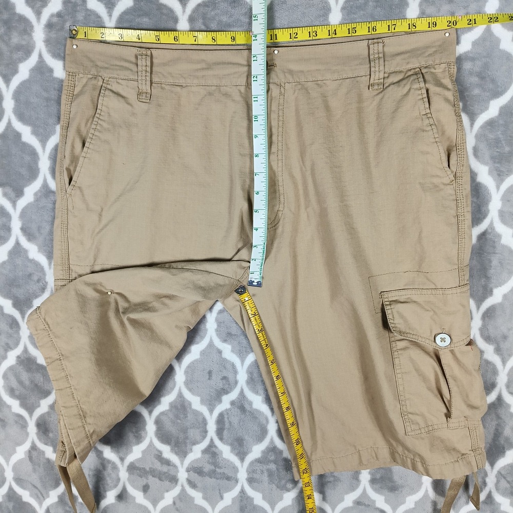 Southpole Cargo Shorts Mens 38 Tan Ripstop Baggy Y2K Utility Streetwear Khaki - Picture 4 of 9